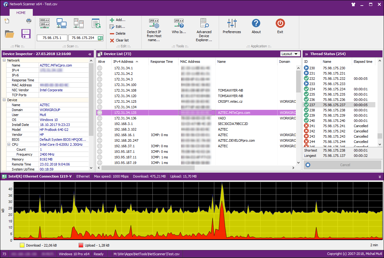 MiTeC Network Scanner screenshot